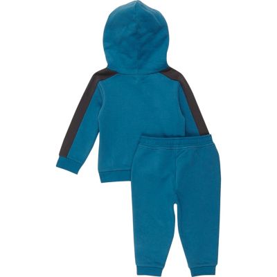 Mini boys blue block hoodie and joggers